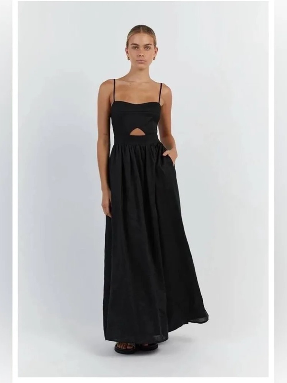 DISSH Black Maxi Dress Linen